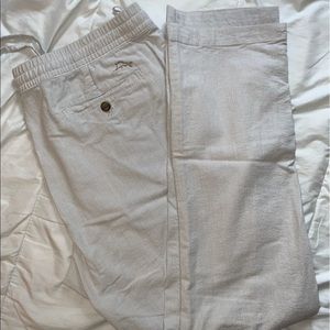 Tommy Bahama light blue pinstripes, cotton, size Large, fits waist 34/36 elastic